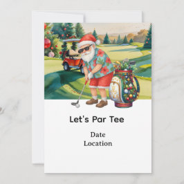 Golf Santa Claus golfing Summer Christmas  招待状