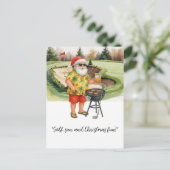 Golf Santa Claus is celebrating Christmas in July  シーズンポストカード (スタンド正面)