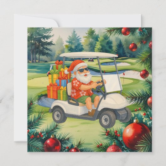 Golf Santa Claus is golfing Christmas in July  シーズンカード (正面)