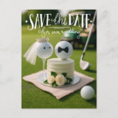 Golf save the date for our wedding with golf balls ポストカード (正面)