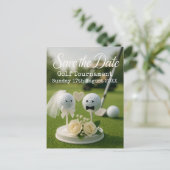 Golf Save the date wedding themed for golfer 案内ポストカード (スタンド正面)