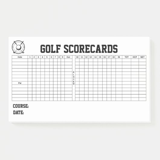Golf Scorecards ポストイット (正面)