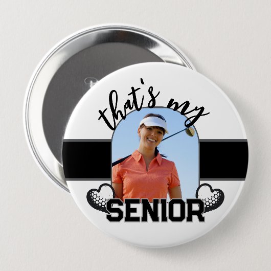 Golf Senior player button for parent 缶バッジ (正面&裏面)
