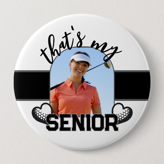 Golf Senior player button for parent 缶バッジ (正面)