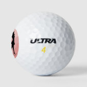Golf Silhouette, Female, Name, On Red ゴルフボール (ロゴ)