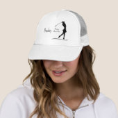 Golf Silhouette, Female, Name, Text キャップ (インサイチュ)