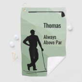 Golf Silhouette, Male, Name On Green ゴルフタオル (インサイチュ)