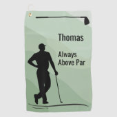 Golf Silhouette, Male, Name On Green ゴルフタオル (正面)