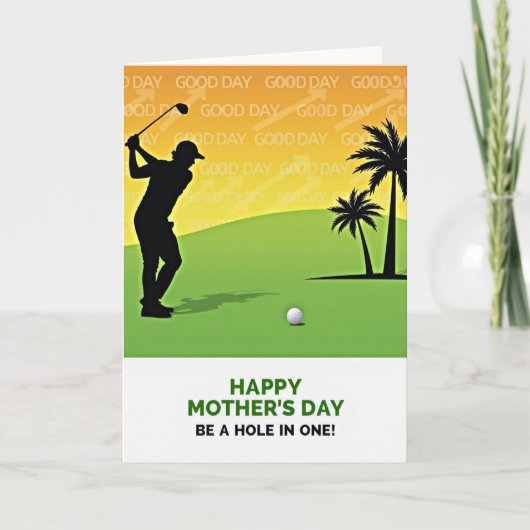 Golf Silhouette Mothers Day Card カード (正面)