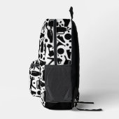 Golf Silhouette Pattern Classic Black & White  プリントバックパック (右)