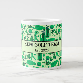 Golf Silhouette Pattern Classic Branding buisness  ジャンボコーヒーマグカップ