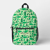Golf Silhouette Pattern Classic branding buisness  プリントバックパック (正面)