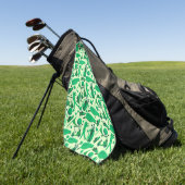 Golf Silhouette Pattern Classic cool green ゴルフタオル (グリーン)