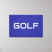 GOLF Sleek Sporty Modern White Text On Deep Blue キャンバスプリント (正面)