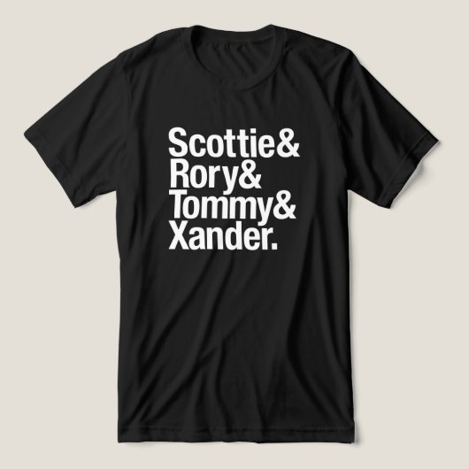 Golf Stars Name Stack Scottie Rory Tommy Xander トライブレンドTシャツ (デザイン正面)
