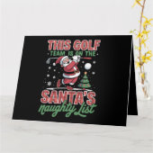Golf Team Is On Santa's Naughty List Xmas Santa  カード (黄色い花)