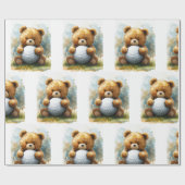 Golf Teddy bear holding golf ball  ラッピングペーパー (フラット)