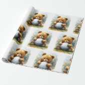 Golf Teddy bear holding golf ball  ラッピングペーパー (アンロールド)
