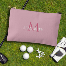 Golf Tee Golfer Pink Monogram Modern Accessory アクセサリーポーチ