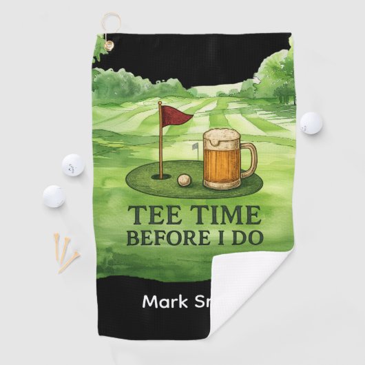 Golf Tee Time Before I Do Golf Bachelor Party ゴルフタオル (インサイチュ)