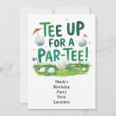 Golf tee up for Par Tee Golfer Party 招待状 (正面)