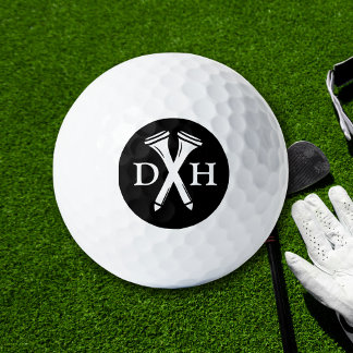 Golf Tees Personalized Initials Black and White ゴルフボール