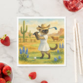 Golf Texas Birthday Themed for Cat Lovers  スタンダードランチョンナプキン (インサイチュ)