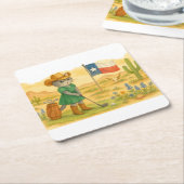 Golf Texas  Themed for Cat Lovers  スクエアペーパーコースター (アングル)