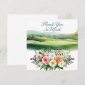 Golf  thank you card golf course watercolor サンキューカード (正面/裏面)