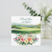 Golf  thank you card golf course watercolor サンキューカード (スタンド正面)
