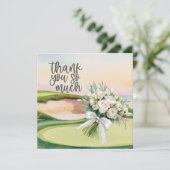 Golf  thank you card golf course watercolor サンキューカード (スタンド正面)