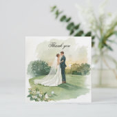 Golf thank you card with bride and groom サンキューカード (スタンド正面)