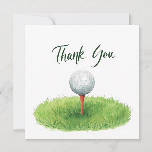 Golf Thank you card with golf ball for golfer  サンキューカード (正面)