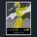 Golf the Moon ポスター<br><div class="desc">The first in my series of fantasy retro space tourism ads. Imagine if we actually began to travel the stars starting around 1900. These works are designed to give the feel of art deco and art nouveau that was popular in the early part of the twentieth century. A great gift...</div>