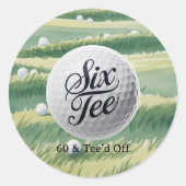 Golf Theme 60 & Tee’d Off Birthday Party  ラウンドシール (正面)