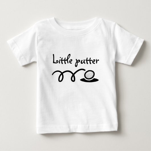 Golf theme baby outfit | Cute putting design ベビーTシャツ (正面)