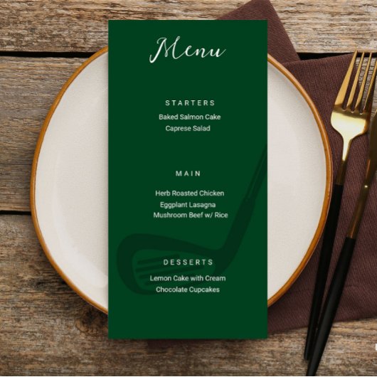 Golf Theme Birthday Party Menu Card メニュー