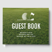 Golf Theme Golfer Party Minimalist 30th Birthday ゲストブック (正面)