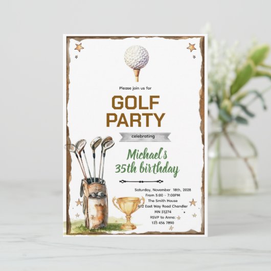 Golf theme party Invitation 招待状 (スタンド正面)