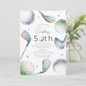 Golf Themed 50th Birthday Par-tee 招待状 (スタンド正面)