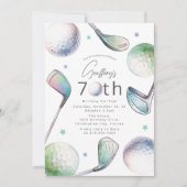 Golf Themed 70th Birthday Par-tee 招待状 (正面)