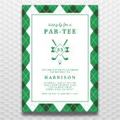 Golf Themed Birthday Party Any Age Preppy Green 招待状