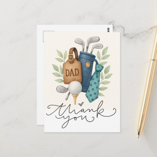 Golf themed for Dad ポストカード (正面/裏面インサイチュ)