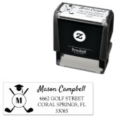 Golf Themed Graduation Monogram Return Address セルフインキングスタンプ (インサイチュ)