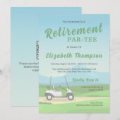 Golf Themed Green Retirement Party Invitation 招待状 (正面/裏面)