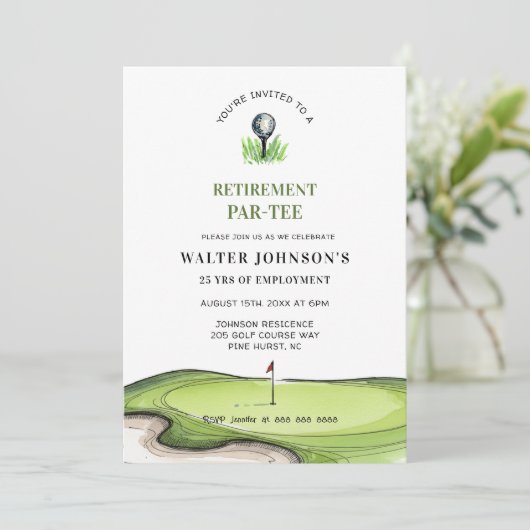 Golf Themed retirement PAR- TEE  招待状 (スタンド正面)
