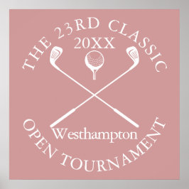 Golf Tournament Classic Event Dusty Rose Pink Sign ポスター