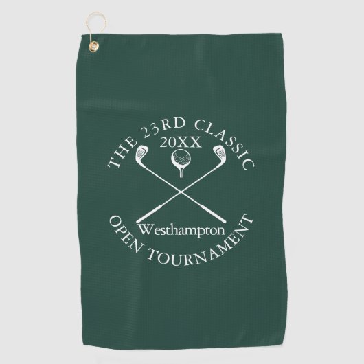 Golf Tournament Classic Event Emerald Green ゴルフタオル (正面)