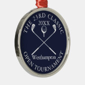 Golf Tournament Classic Event Navy Blue Award メタルオーナメント (右)