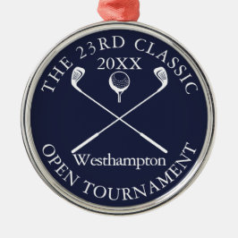 Golf Tournament Classic Event Navy Blue Award メタルオーナメント